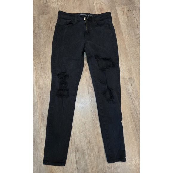 American Eagle Curvy High rise Jegging 4 Long 4L Next Level Stretch Jeans Grunge - Picture 1 of 5